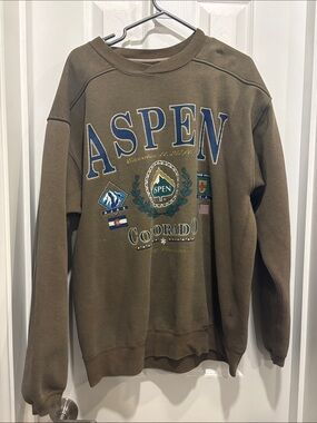 Aspen Colorado Graphic Crewneck Sweatshirt - Olive